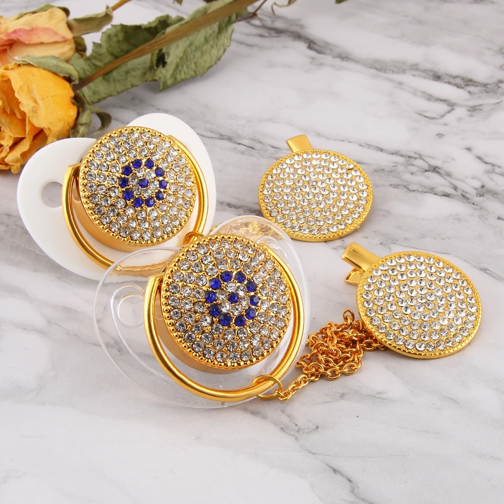 Baby Glam Pearl Pacifier Golden Bling Pacifier Bling Silk Shimmer Pacifier Infant Nipple Soother