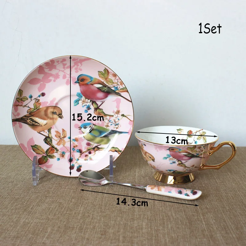Coffee Cups With Spoon And Shelf Porcelain Mug Gorgeous Cup Set Royal Court Style Tea Afternoon Tea Ware European Kitchenware - Цвет: 1set
