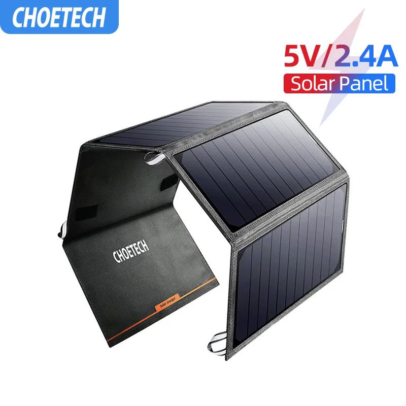 

CHOETECH 24W Solar Panel 5V/2.4A USB-A Output Devices Portable Solar Charger USB Output Devices Portable For Smartphones Outdoor