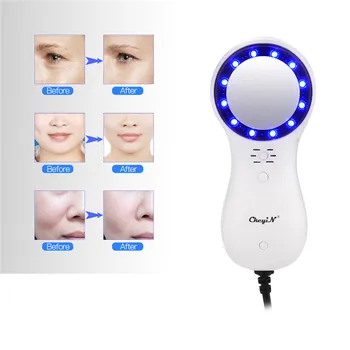 

CkeyiN Blue Light Therapy Face Machine for Wrinkles Skin Tightening Shrink Pores Anti Aging Cold Hammer Cryotherapy Ice Healing
