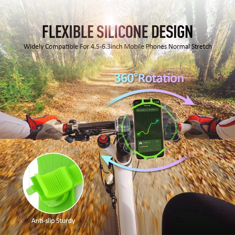 360 Вращающийся Противоскользящий силиконовый держатель для телефона амортизирующее крепление портативный креативный держатель для велосипеда держатель для телефона аксессуары