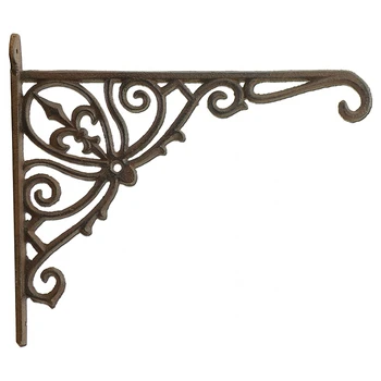 

Cast Iron Plant Hook Hanger 12 inch Deep Outdoor Indoor Wall Hanging Planters Flower Pot Basket Hook Bird Feeder Hanger