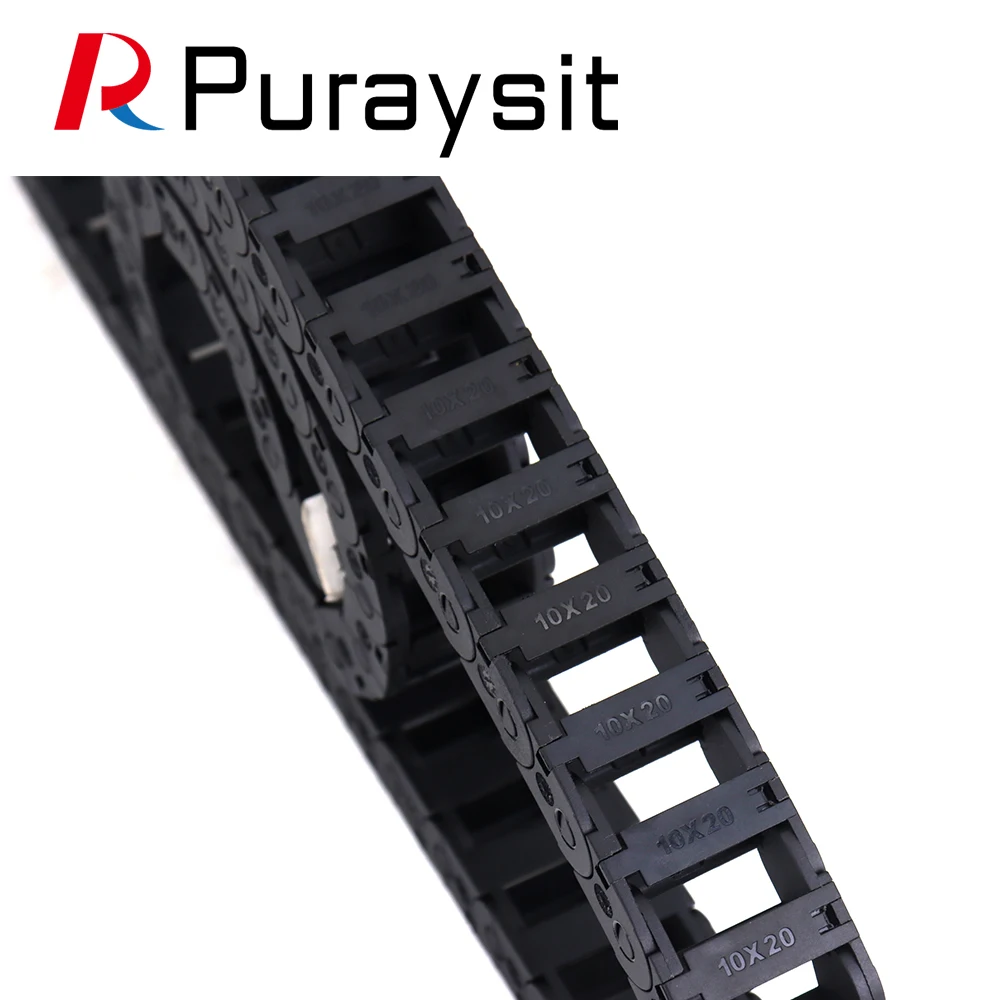 Puraysit Nylon Drag Chain Cable Chain 10x15 15x15 15x20 15x30 18x25 18x37 R28 38 48mm Bridge External Opening plastic cable chain,cable carrier