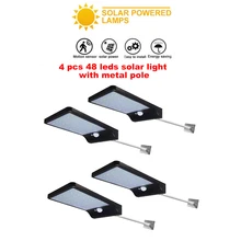 2/4pcs 48 LEDs Solar Light PIR Motion Sensor Outdoor Solar Lamp Waterproof Wall Street Garden light Emergency Security Night Lig