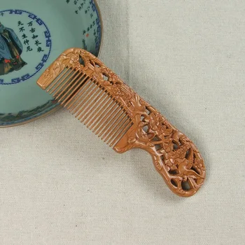 

1pc Comb Magpie Pretty Branch Wooden Comb Solid Wood Carving Whole Wood Making Wooden Comb