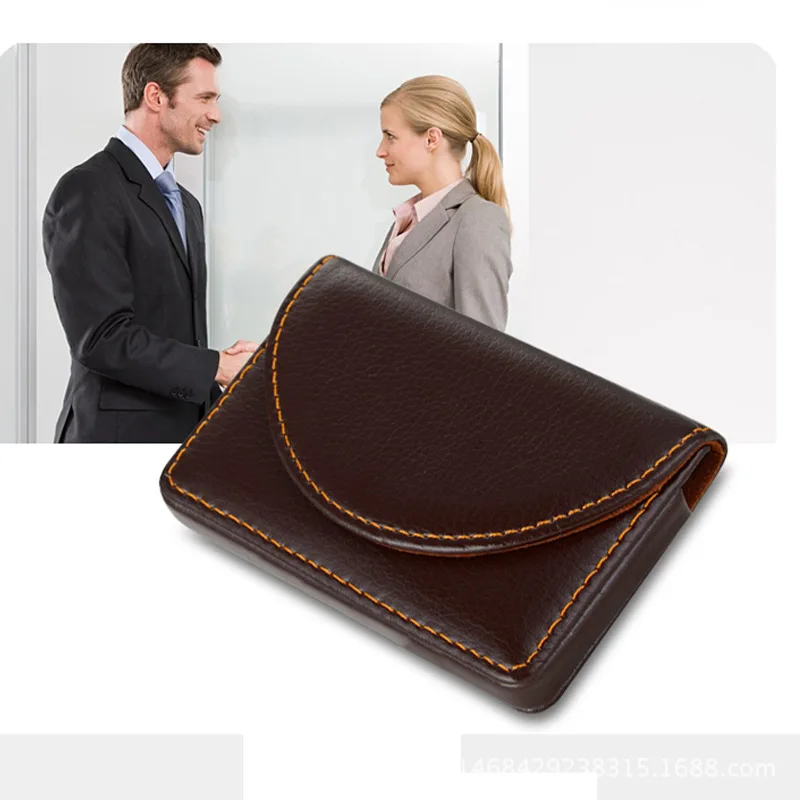 

033pu Card Case Business Card Holder Embossed Leather Card Case Semicircle Business Card Holder Logo Customizable Cross Business