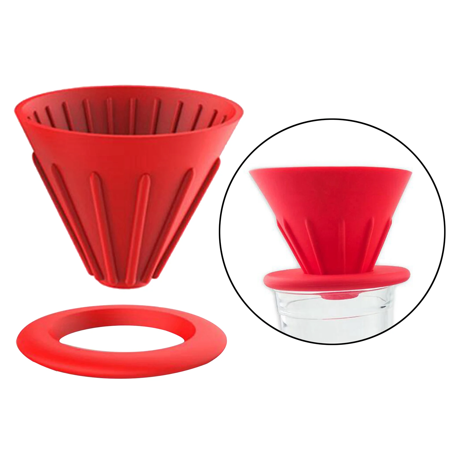 Foldable Pour Over Cone Dripper Reusable Coffee Filter Cup Holder Silicone Portable Filter Makers Travel Cone Camp Drip
