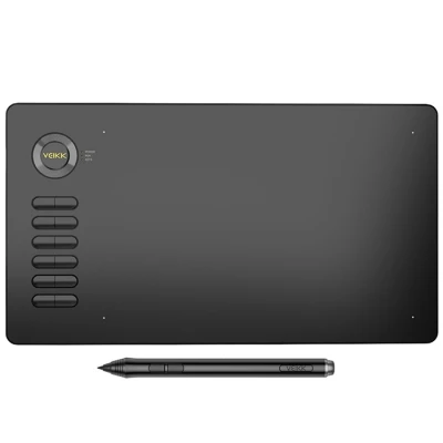 Goedkoop Veikk A15 10X6 Inch Digitale Tekening Tablet 0.9 Cm Professionele Grafische Tablet 8192 Niveaus Schrijfblok Met Batterij  Gratis Pen