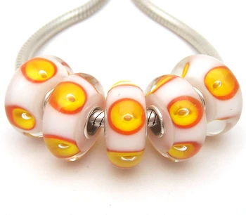 

JGWG1261 5X 100% Authenticity S925 Sterling Silver Beads Murano Glass beads Fit European Charms Bracelet diy jewelry Lampwork