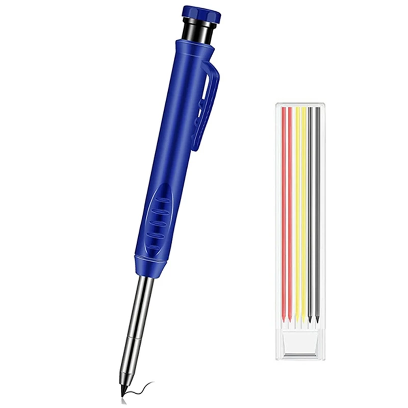 Solid Carpenter Pencil Set Leads Built-in Sharpener Deep Hole Mechanical Marker Marking Pen Tool | Инструменты