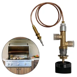 Propane LPG Fire Pit Gas Control Valve Kit Gas Stove Basin Flame Failure Safety Device Universal Valve Shaft