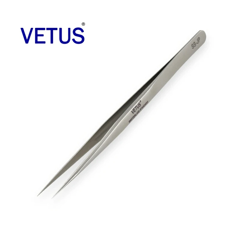 VETUS Original JP Series Premium Tweezers Real Mink Eyelashes Grafting Hyperfine Precision Pincers Anti-magnetic ESD Anti-static 6