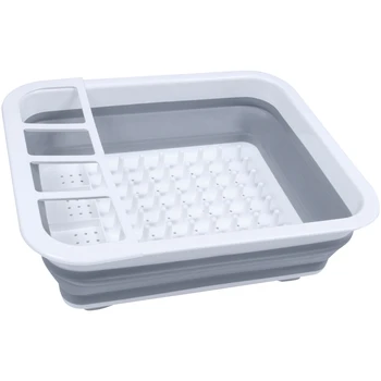 

Foldable Dish Rack Kitchen Storage Holder Drainer Bowl Tableware Plate Portable Drying Rack Home Shelf Dinnerware Organizer
