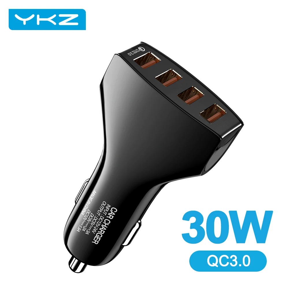 Автомобильное зарядное устройство YKZ Quick Charge QC 3 0 автомобильное 4 порта быстрое