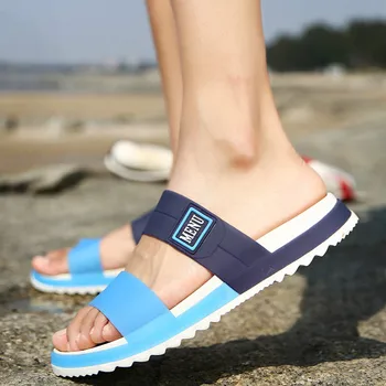 

Coslony Men Slippers Casual Stripes Sandals Summer Fashion Men Classic Flip Flops Soft Beach Shoes Male Fashion Outddor Shoes