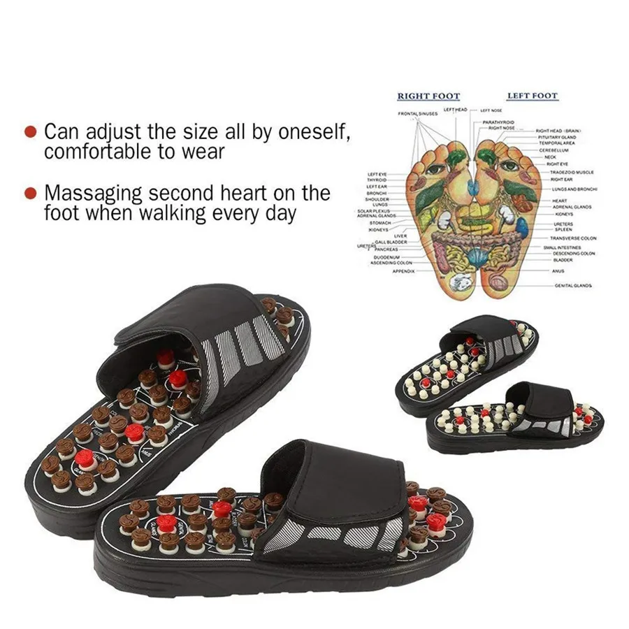 ladies men's foot massage therapy activation care adjustable sandals slippers foot health massage shoes magnetic therapy 35A14 (27)
