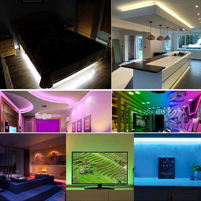 5050 Led Strip DC 12V 5M 10M 15M RGB Flexible Tape Led Ribbon Led Strip Light With IR Remote For Home kitchen Christmas Party (6)