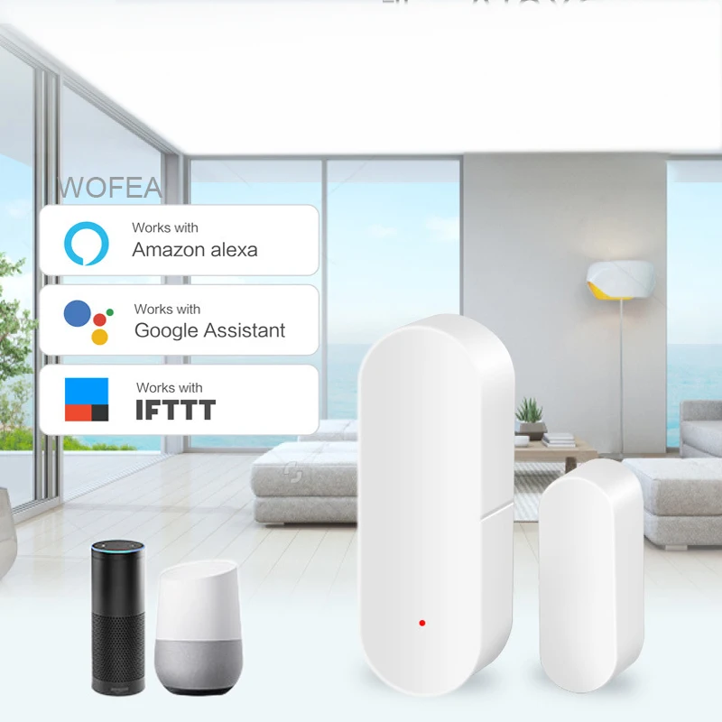Wofea 433 МГц беспроводной датчик окна и двери wifi контактный магнитный детектор 1527 батарея в комплект не входит