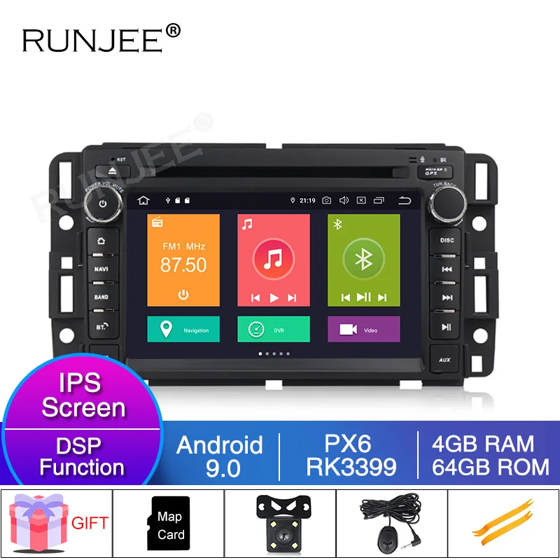 

RUNJEE Android 9.0 6 core Car Radio DVD player for Chevrolet/Silverado/Tahoe/Monte GMC Yukon/Denali/Acadia BT WIFI