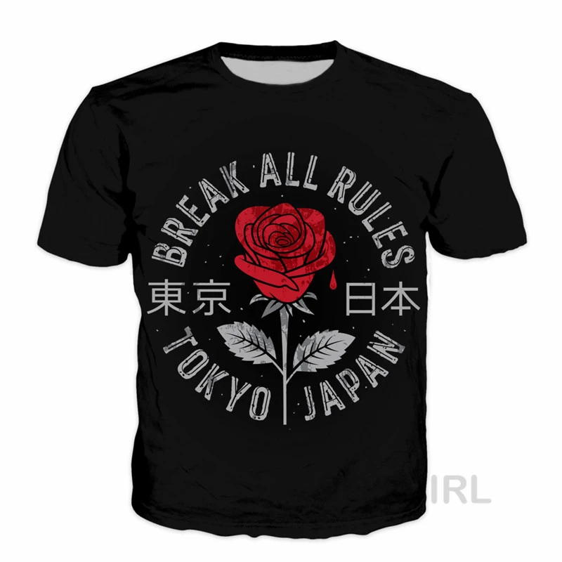 Soshirl Tokyo Japan Letter T Shirt Cool Slogan Men S Summer Tee Funny Hip Hop Streetwear Harajuku Black Punk Rose Tops Plus Size T Shirts Aliexpress