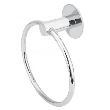 

Bathroom Wall Mounted Punch-free Towel Ring Rack Storage Holder Shelf Accessory No drilling Stainless Steel