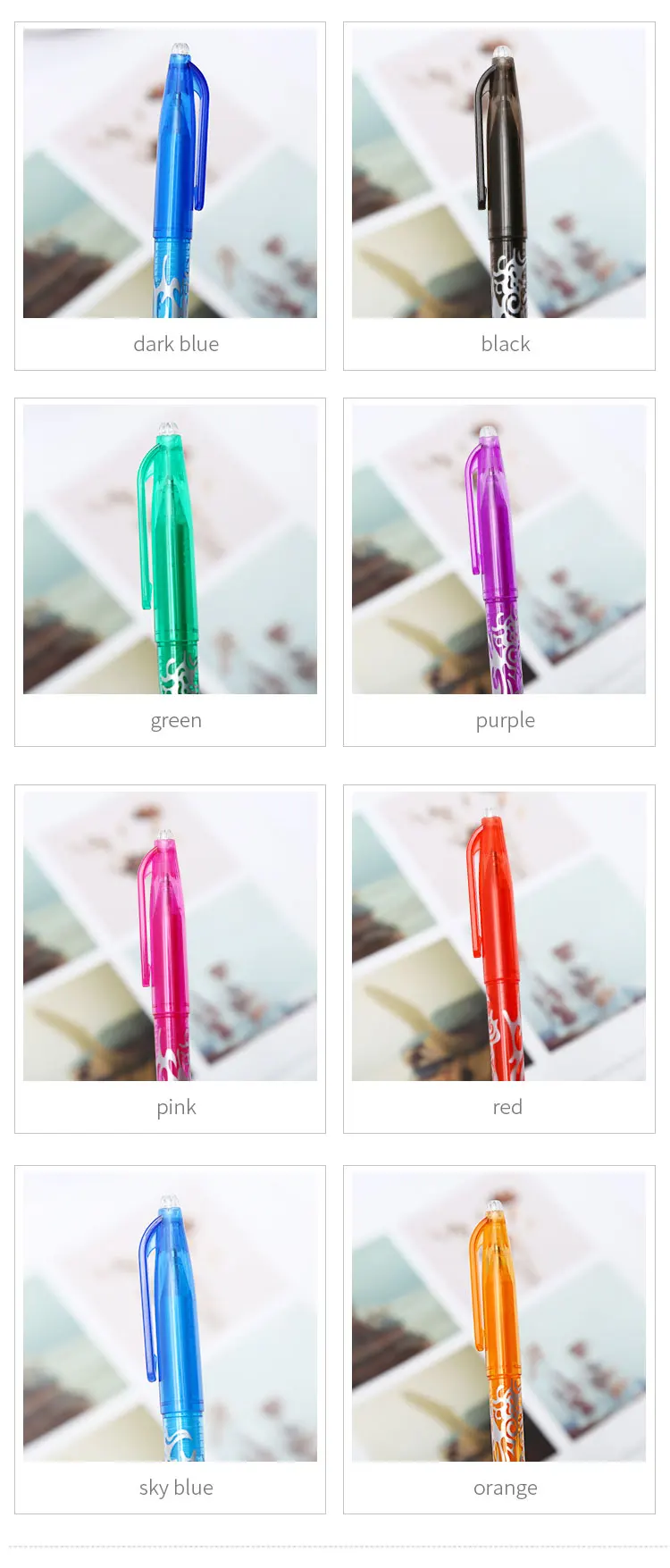 8 цветов стираемая гелевая ручка Kawaii радужные цветные креативные школьные офисные товары Kawai милые канцелярские принадлежности 0,5 мм вещь