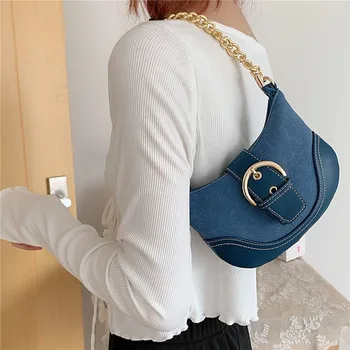 

NEW Small Women's Bag 2020 Denim Tote Ladies Brief Handbags Female Shoulder Bag Baguette Cowboy Casual Fashion Girls Handbags