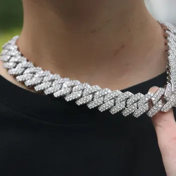 

AAA CZ Iced Out 14k 18k Gold Cuban Link Chain Hip Hop Jewelry
