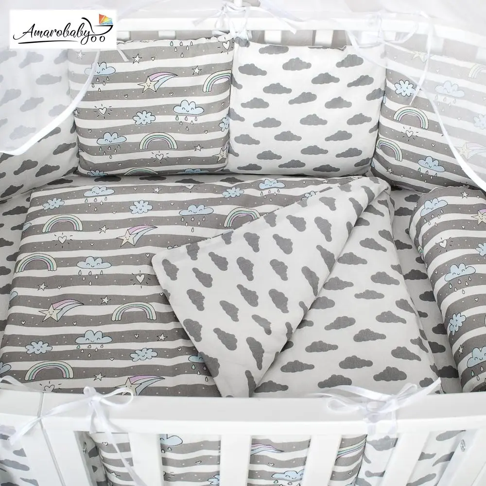 Комплект в кроватку 3 предмета AmaroBaby SWEET SUNSHINE - Цвет: Серебристый