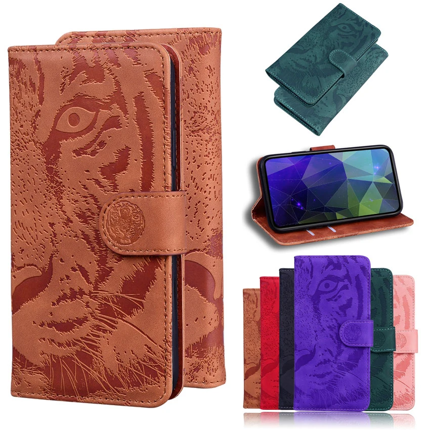 phone cases for xiaomi Tiger Leather Phone Case For Huawei P20 P30 P40 Lite Pro Y5 Y6 2019 Y5P Y6P Y8P P Smart  Z S 2020 Soft TPU Book Flip Back Cover phone cases for xiaomi