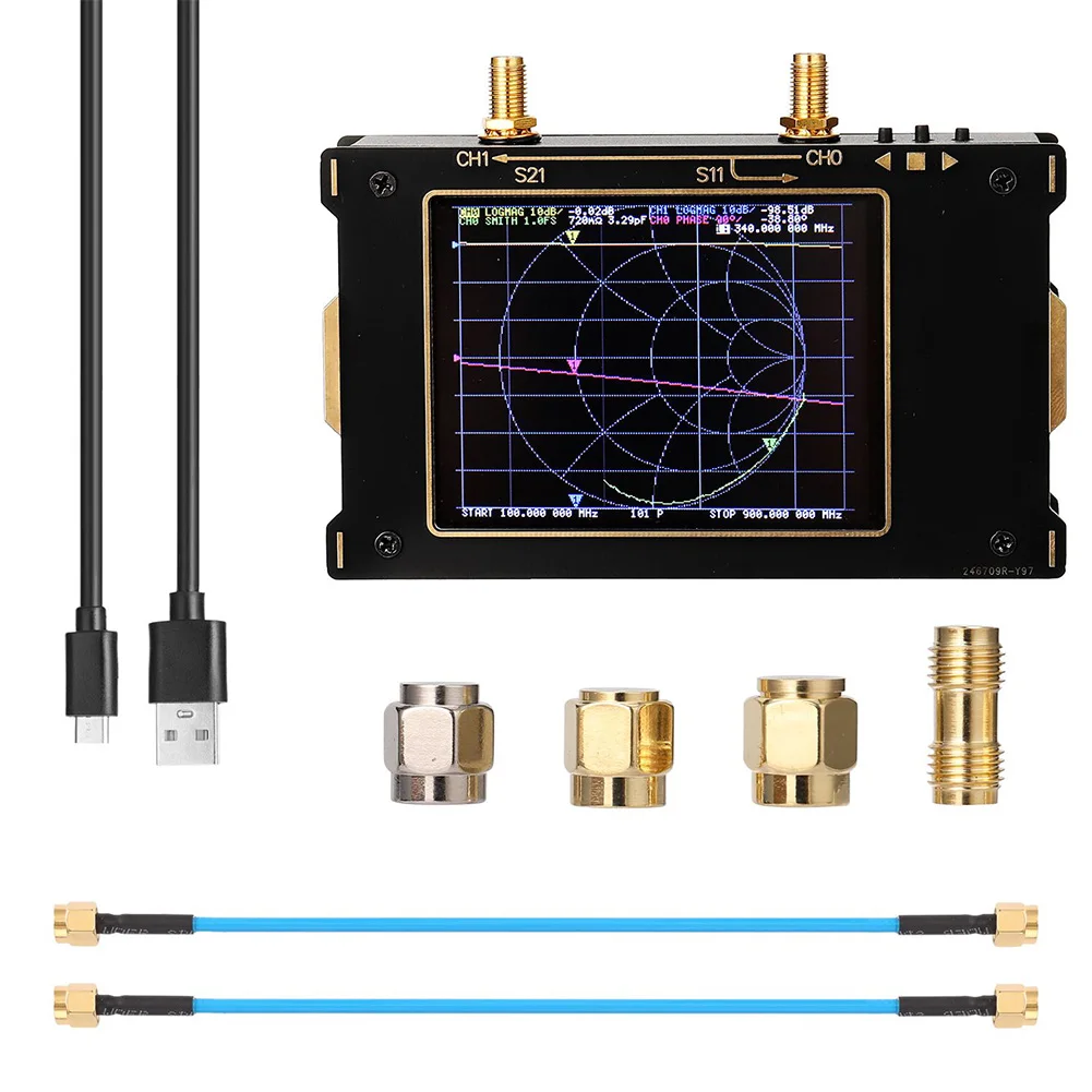 US $64.53 Vector Network Analyzer Antenna Measuring NanoVNA HF VHF UHF 32 Inch Touchscreen Tester With Case Antenna Analyzer