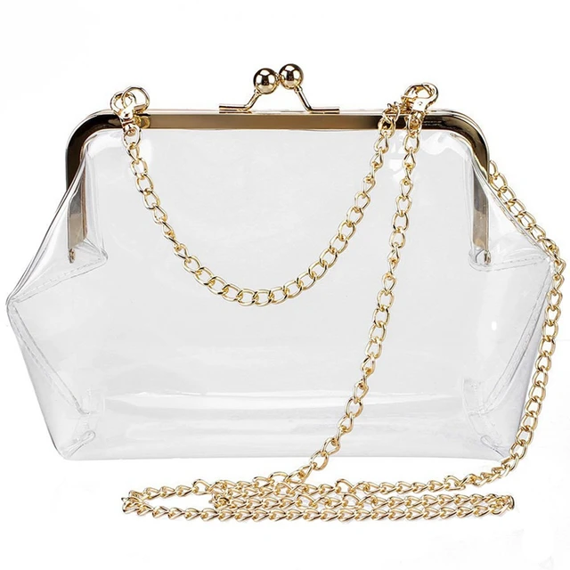 clear bag with chain strap