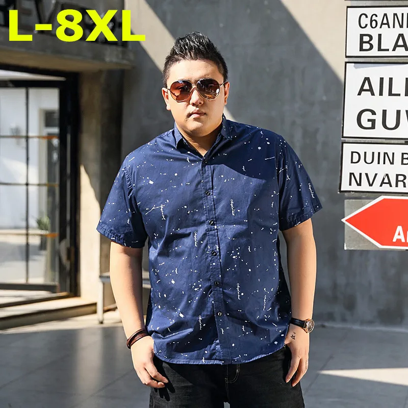 Модная мужская гавайская рубашка размера плюс 10XL 9XL 8XL 7XL 6XL с коротким рукавом
