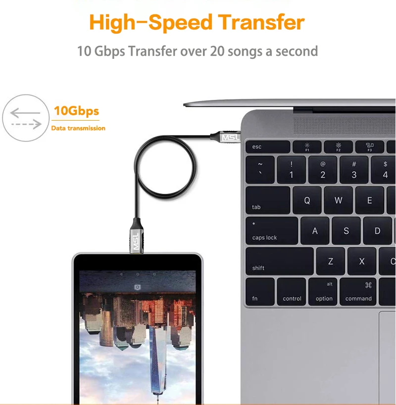 100W 5A 3A pd кабель Переходник usb c на Type C с USB3.1 Gen.2 10 Гбит/с передача данных и Плетеный 4K
