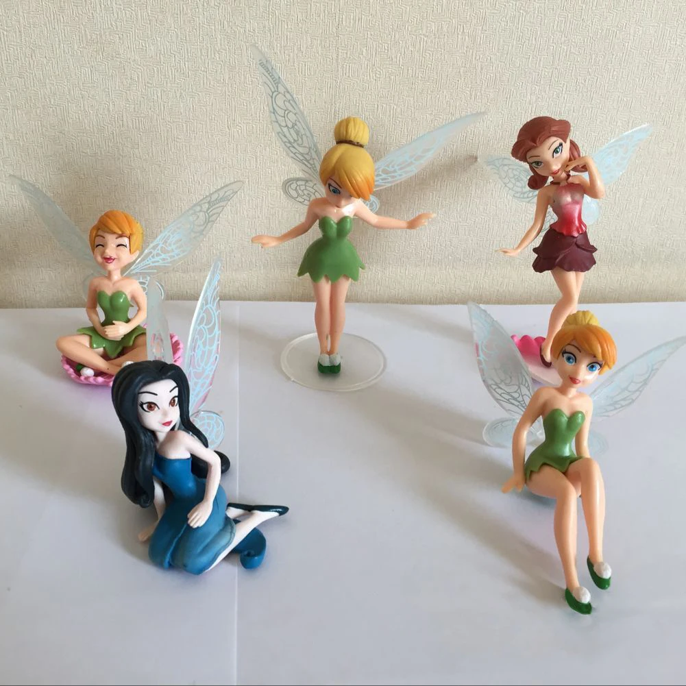 6 Stück Tinkerbell Feen Prinzessin Figuren Puppen Spielzeug Kinder Geschenk Set 