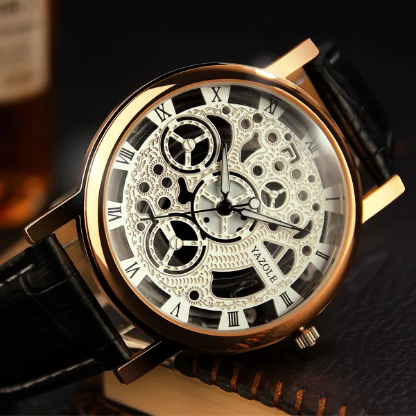 YAZOLE лучший бренд класса люкс мужские часы модные мужские часы Relogio Masculino Hombre Saat Wristwtach - Цвет: black 2