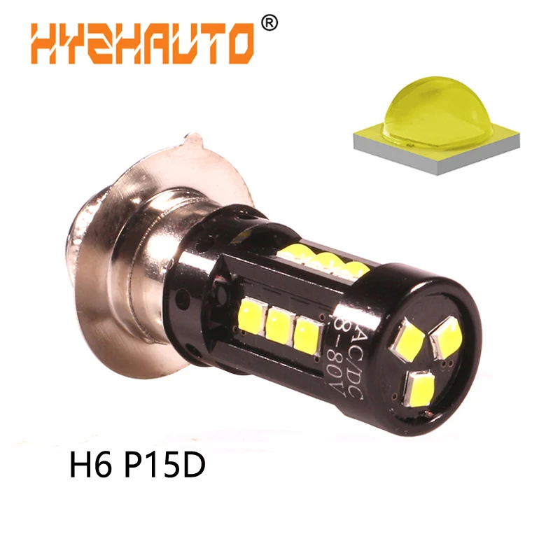 HYZHAUTO H6 P15D LED Motorcycle Headlight PX15D H6M Bulb White 2000Lm Motobike Moped Scooter Headlamp 6000K 12-80V |