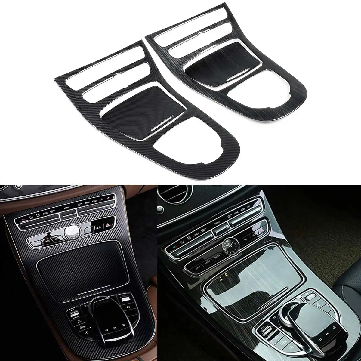 

For Mercedes-Benz W213 E Class 2016 2017 2018 Console Gear Panel Frame Cover Trim ABS Carbon Fiber Color Trim Stickers Parts