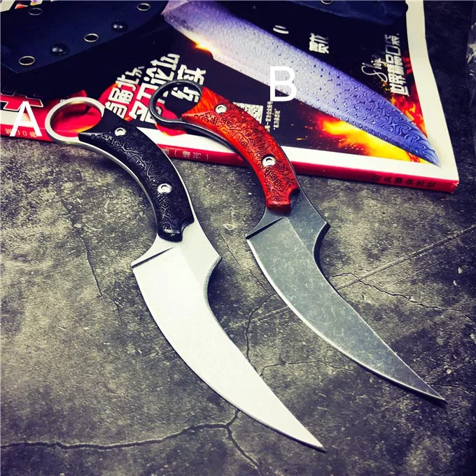 ToughKeng тактический нож Karambit с жестким антикоррозийным камнем, стальной нож для мытья, игрушки для игры на улице - Цвет: B