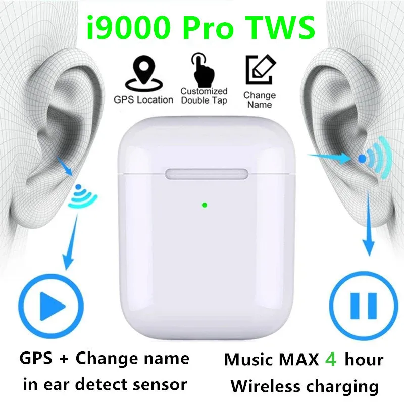 

Original i9000 Pro TWS GPS Rename Headset Wireless Headphones Bluetooth 5.0 Earphone Super Bass Earbuds PK i10 i30 i60 i500 TWS