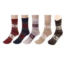 5 пар, женские носки, рождественский подарок, модные зимние милые шерстяные носки, женские сумасшедшие носки, женские теплые носки с животными