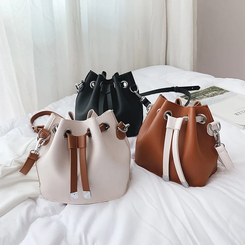 

Bag Women's 2019 New Style Fashion Shoulder WOMEN'S Bag bai da xiao Capacity Bag Drawstring Bucket Bag Manufacturers Direct Sell