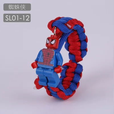 Креативная Мода Супермен Бэтмен Мстители Марвел Халк Капитан Америка человек паук Железный человек блок браслет фигурка игрушки - Цвет: spiderman