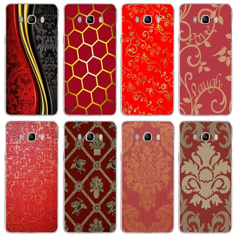 Красно золотой искусства для samsung Galaxy Note 4/Note 5 8 9 10 A10 A20 A30 A40 A50 A60 A70 A80 A90 M10 M20 M30