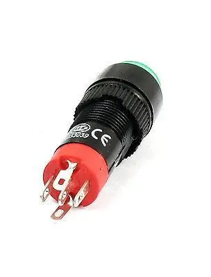 AC 110-380V SPDT 5 выключатель терминала зеленый круглый колпачок пресс кнопочный переключатель