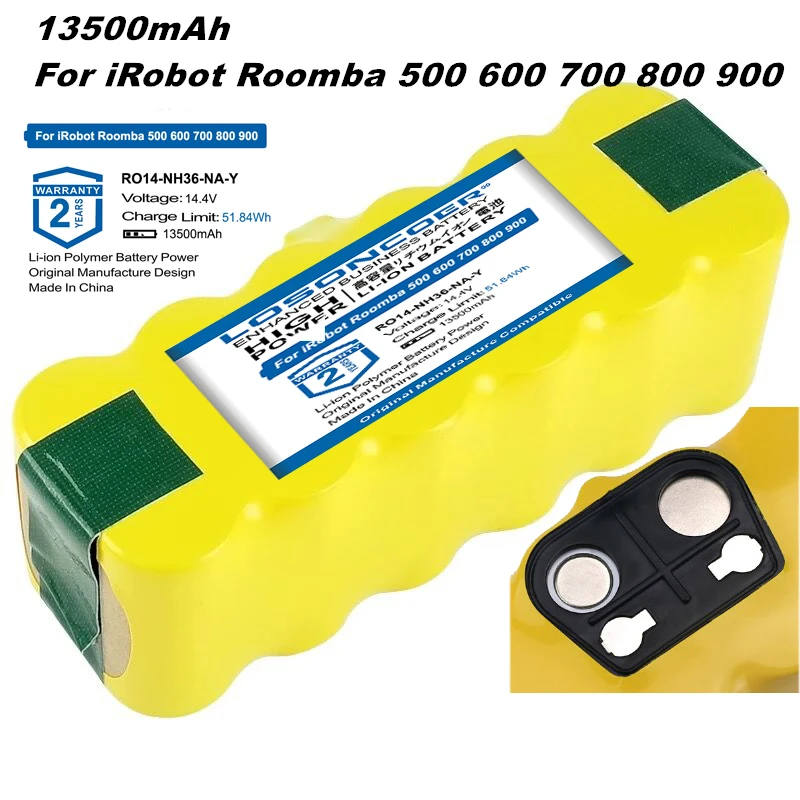 Аккумулятор 13500 мАч для пылесосов iRobot Roomba серии 500 530 540 550 600 700 800 900 620 650 770 780 870 790 |
