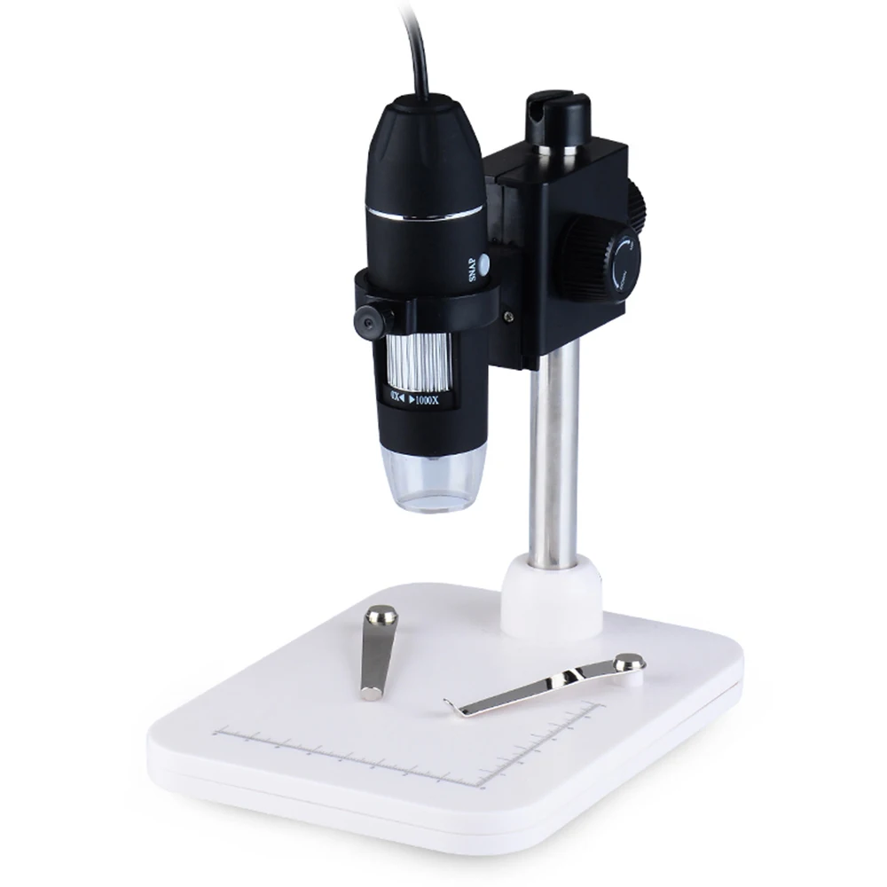 

Portable USB Digital Microscope 1000x Magnification Camera 8 LED with Observation Base Stand Compatible with Windows/Phones