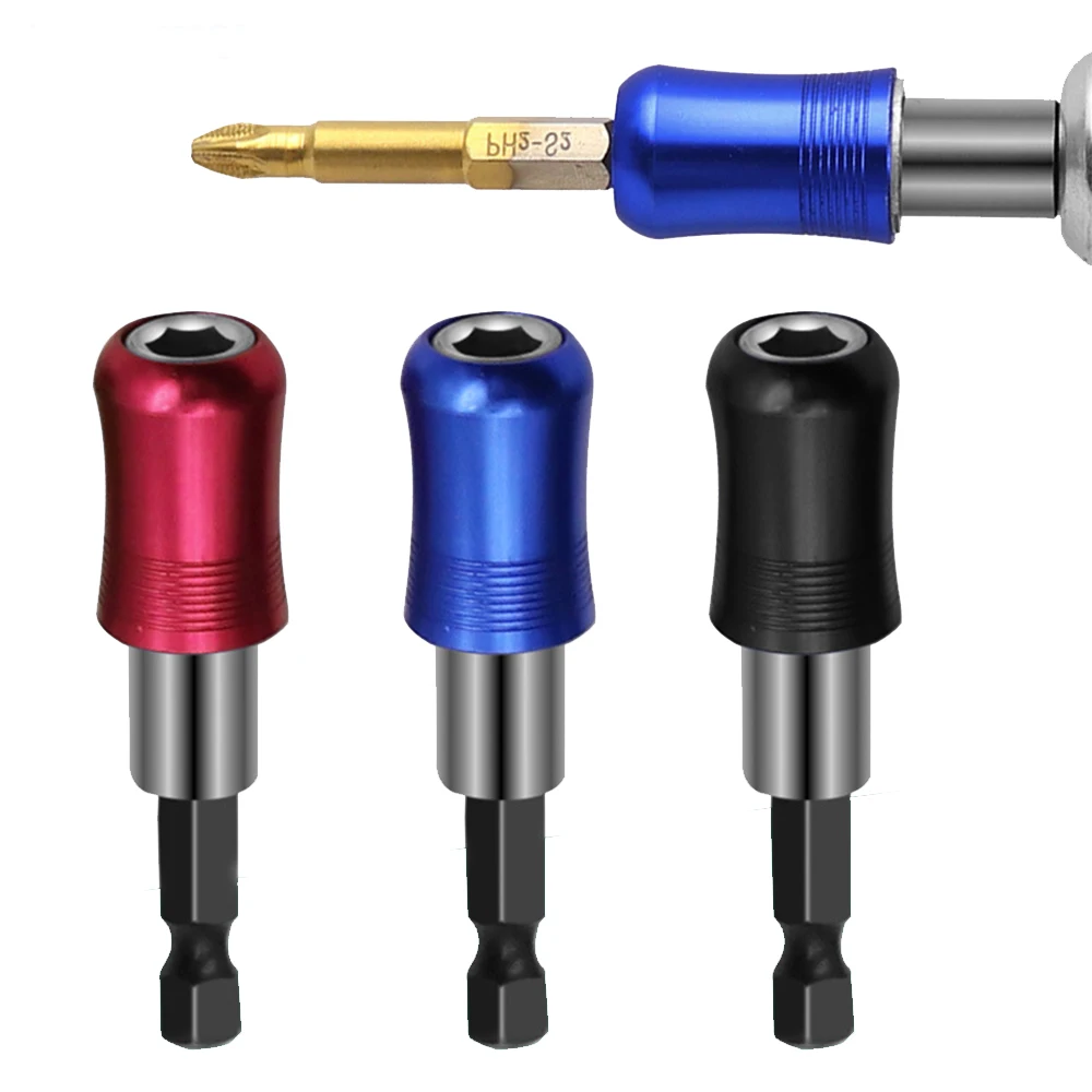 65mm Quick Release Screwdriver Bit Holder 1/4 Inch Hex Shank Drill Bits Bar Extension Adapter Electric Screwdriver Bit 5 pcs 1 4 inch keychain extension bar screwdriver bits holder set for hand held screwdrivers and drill bits compact dropship