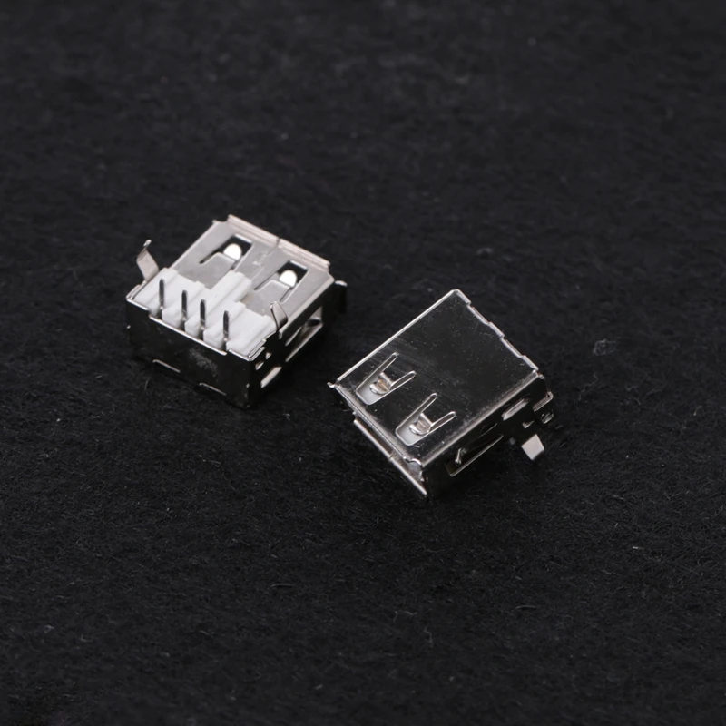 10 шт. USB 2,0 гнездо типа A 4 контактный разъем 90 градусов под прямым углом