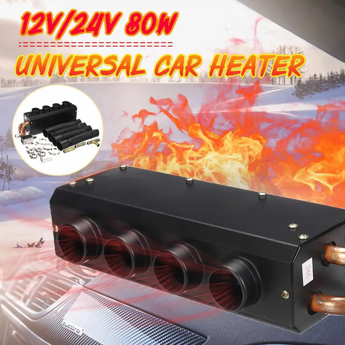 

12V/24V Universal Car Electric Heater Auto Van Heating Fan Air Heater Defroster Demister for Car Windscreen Window
